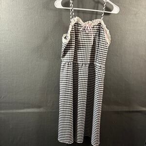 women babydoll dress large black gingham coquette fairy goth whimsical